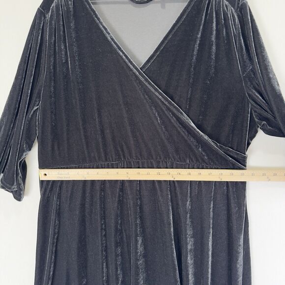 Soft Surroundings Dress Womens 2X Plus Black Velour Stretch‎ Soft Feminine Comfy - Picture 8 of 9